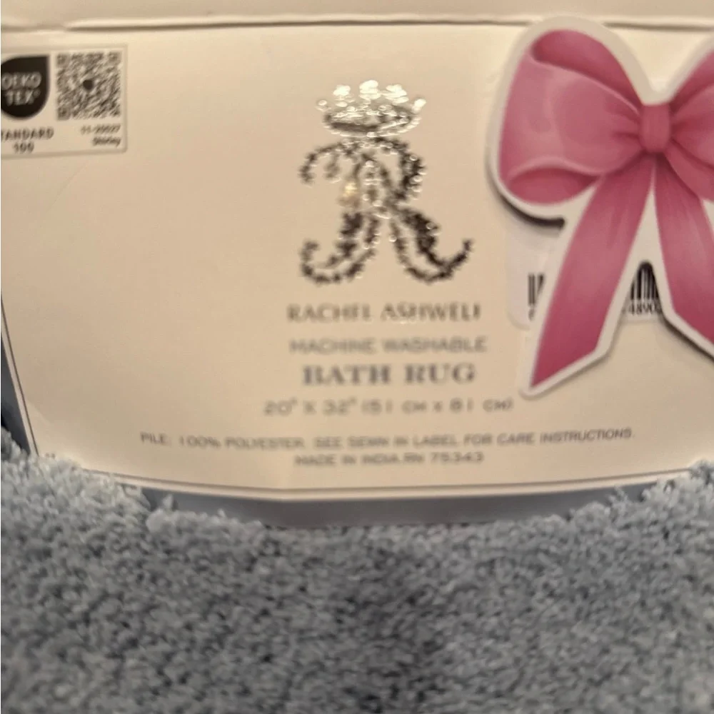 Blue Bow Bath Rug